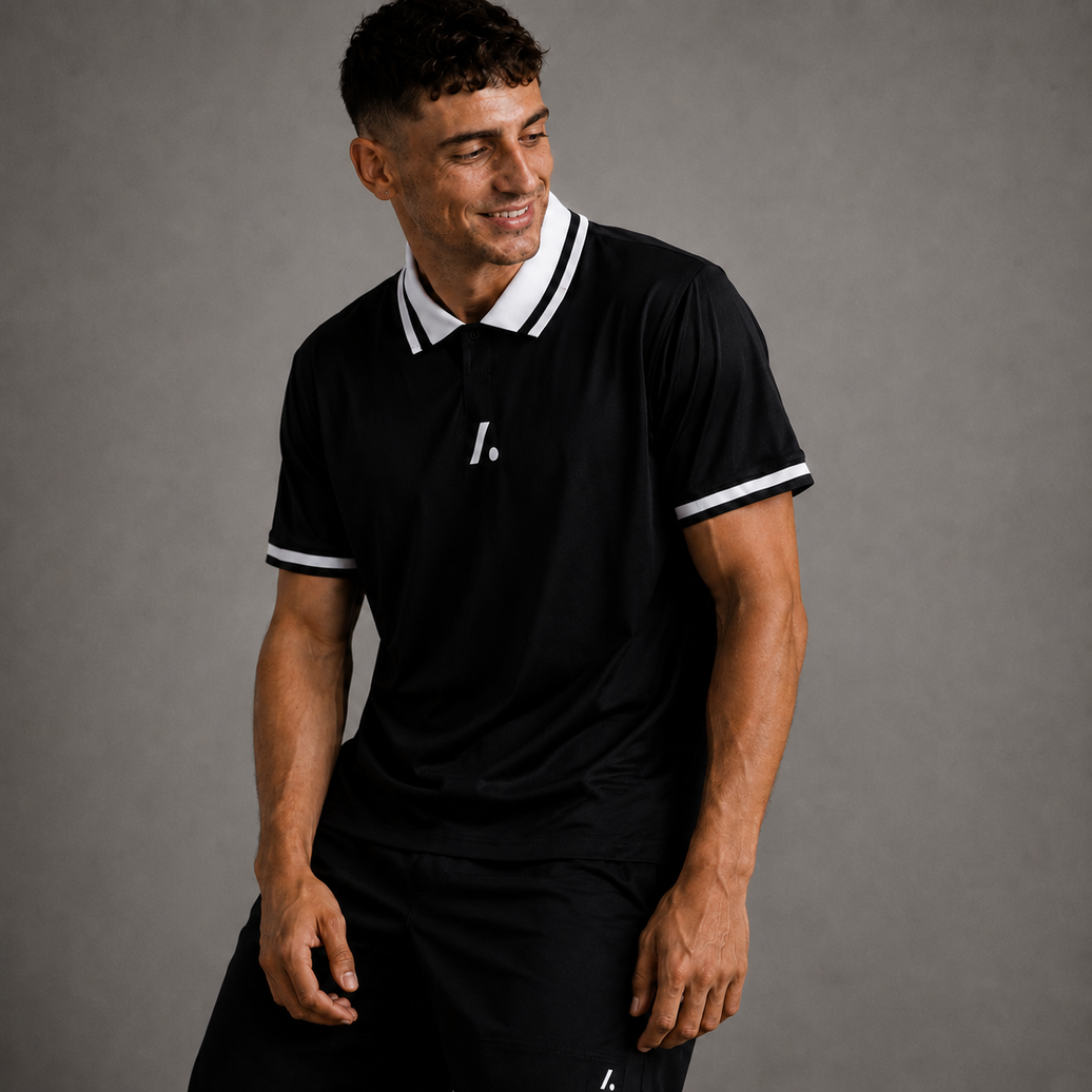 Heritage Match Polo Shirt - Black