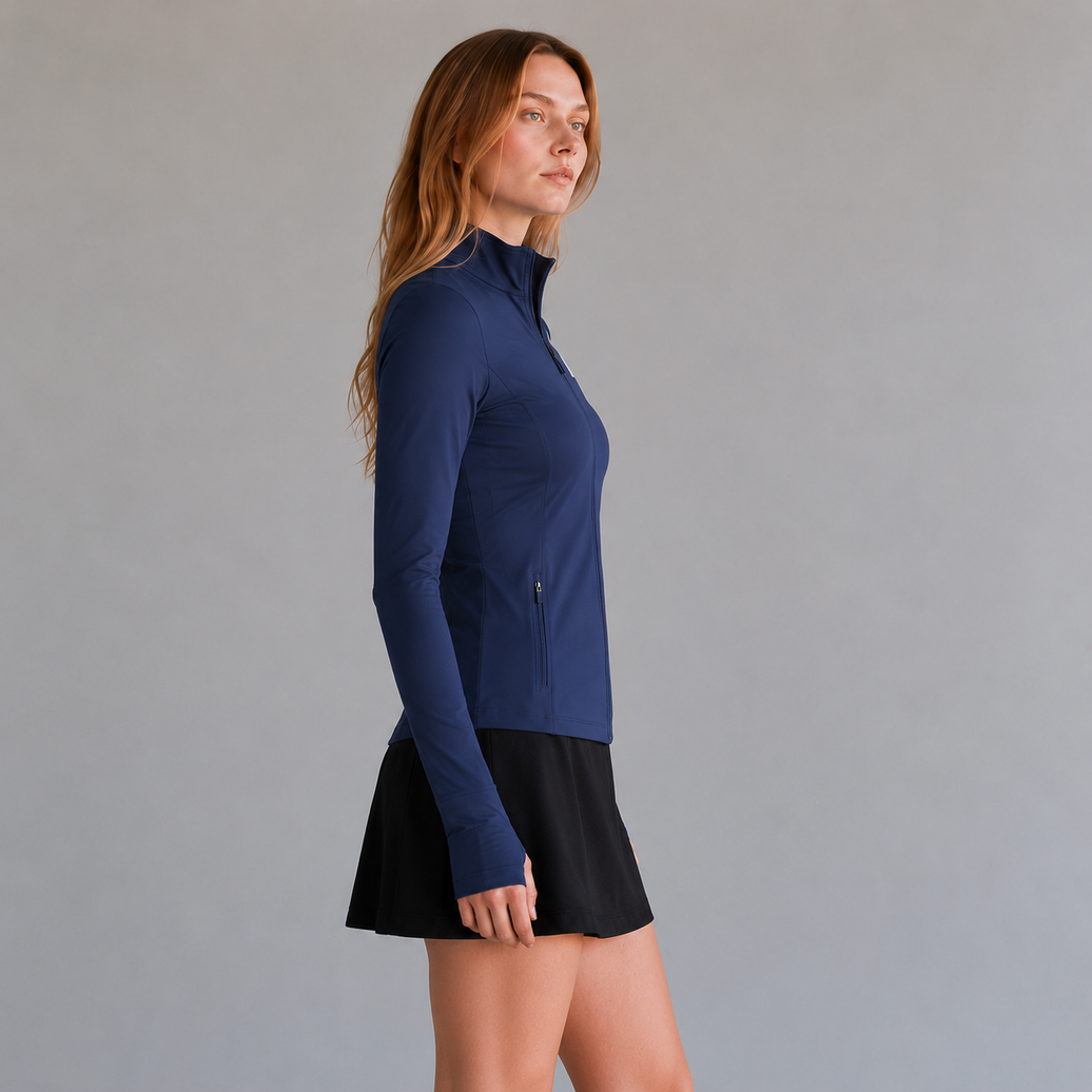 Women's Athletic Full Zip Jacket - Navy