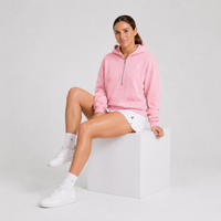 Women's Zip Cropped Hoodie - Pink