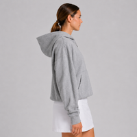 Women's Zip Cropped Hoodie - Grey