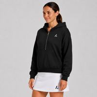 Women's Zip Cropped Hoodie - Black