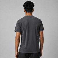 TwentyTenCollective men's dark grey athletic t-shirt with raglan sleeves and crew neck, made from breathable fabric.